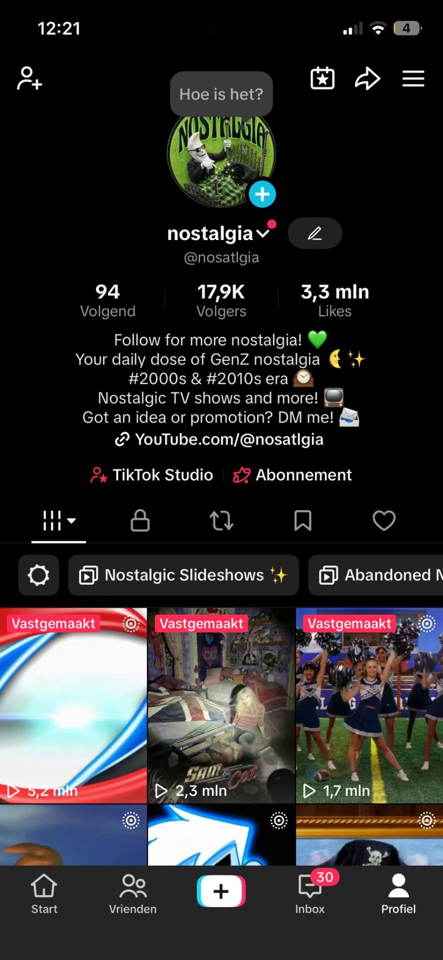 @nosatlgia - 17.900 volgers, 3.3M likes - Gena Design project door Genairo Theis | webdesign Zwolle & AI video