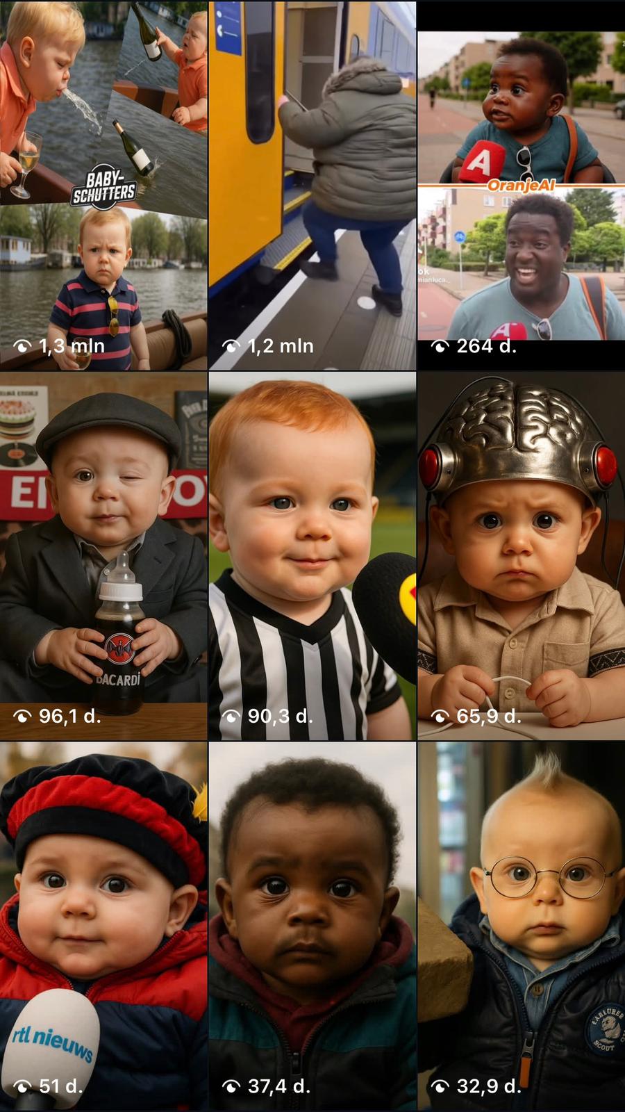 Beste videos - Baby-schutters 1.3M en 1.2M views - Gena Design project door Genairo Theis | webdesign Zwolle & AI video
