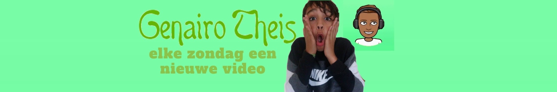 Banner ontwerp - elke zondag een nieuwe video - Gena Design project door Genairo Theis | webdesign Zwolle & AI video
